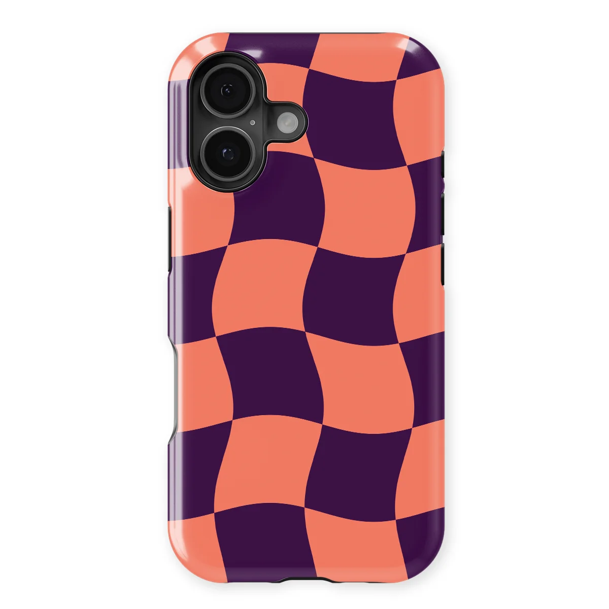 Checkered Warp - Check Flame - Purple/Pink/Multicolor for iPhone 16